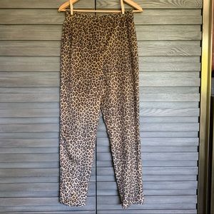 Philippe Adec exotic cat faux fur trouser pant